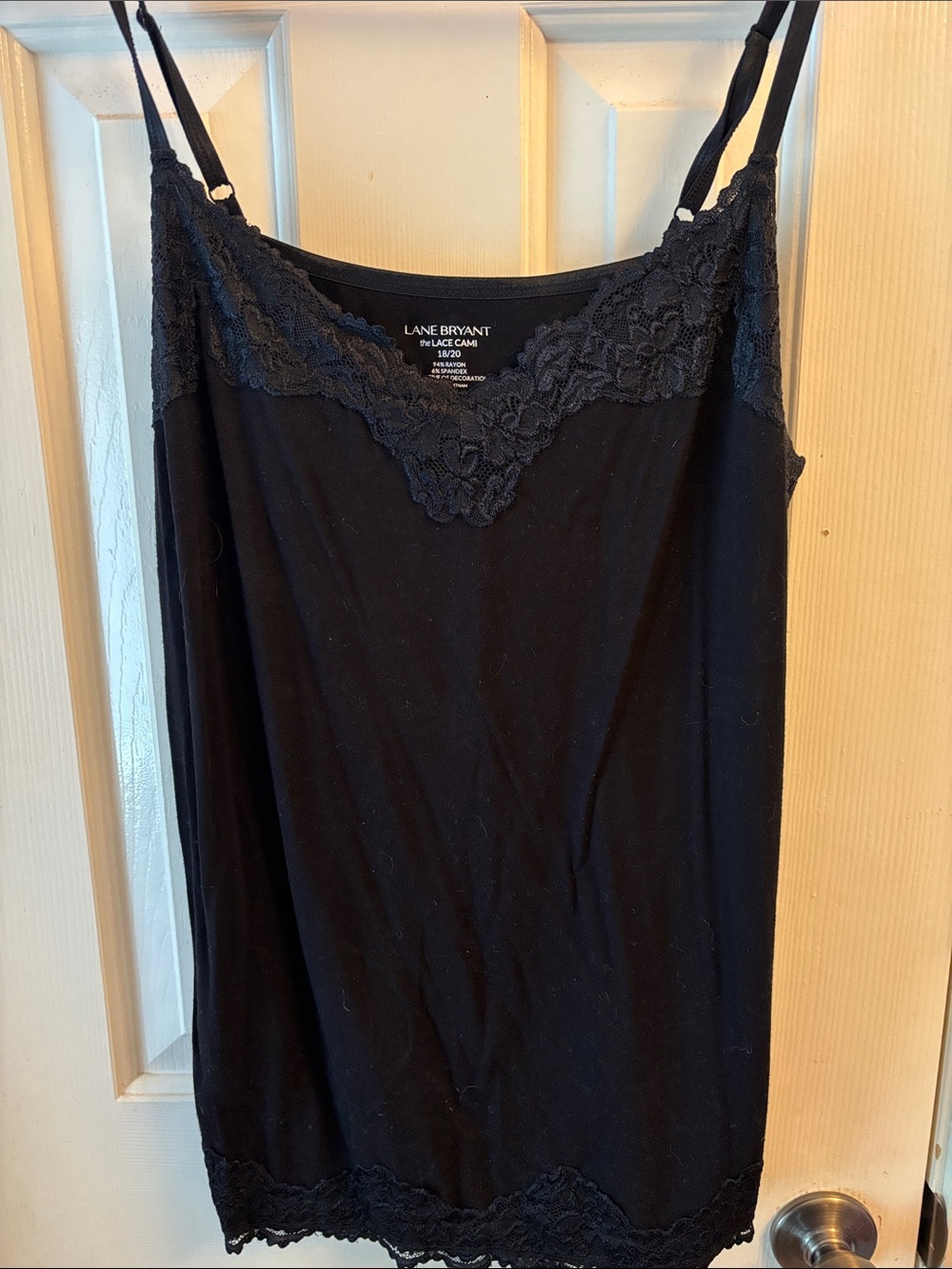 Lane Bryant Black Lace-Trim Camisole
